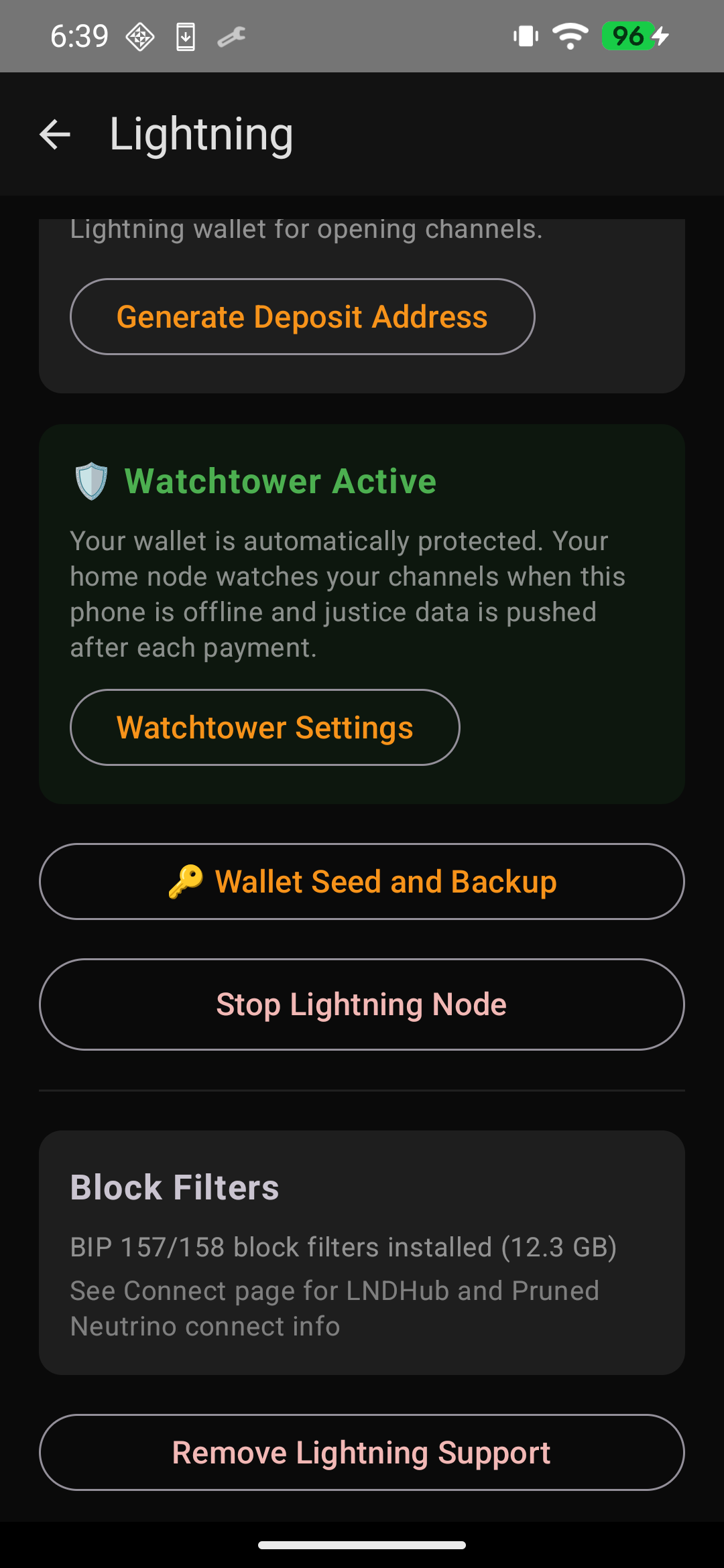 Watchtower and seed backup